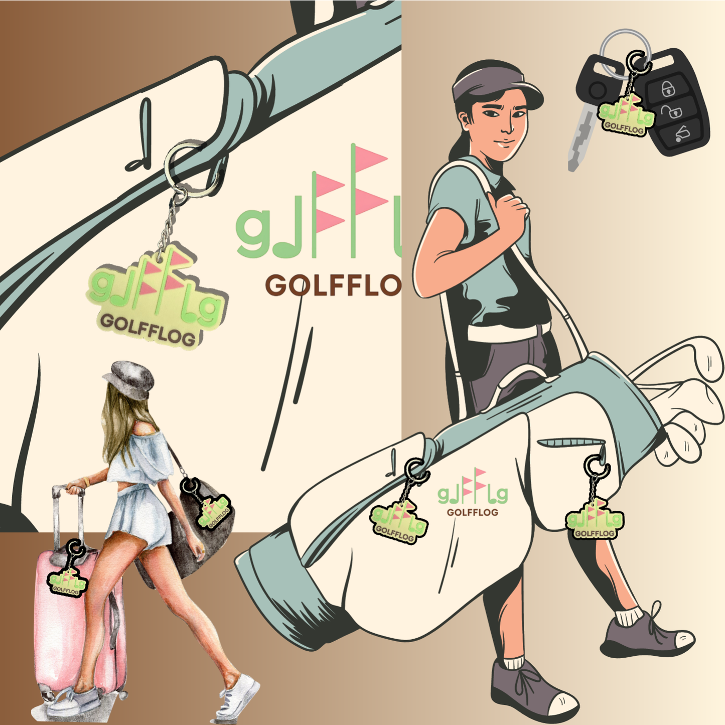 GOLFFLOG™ - Signature Logo Keychain