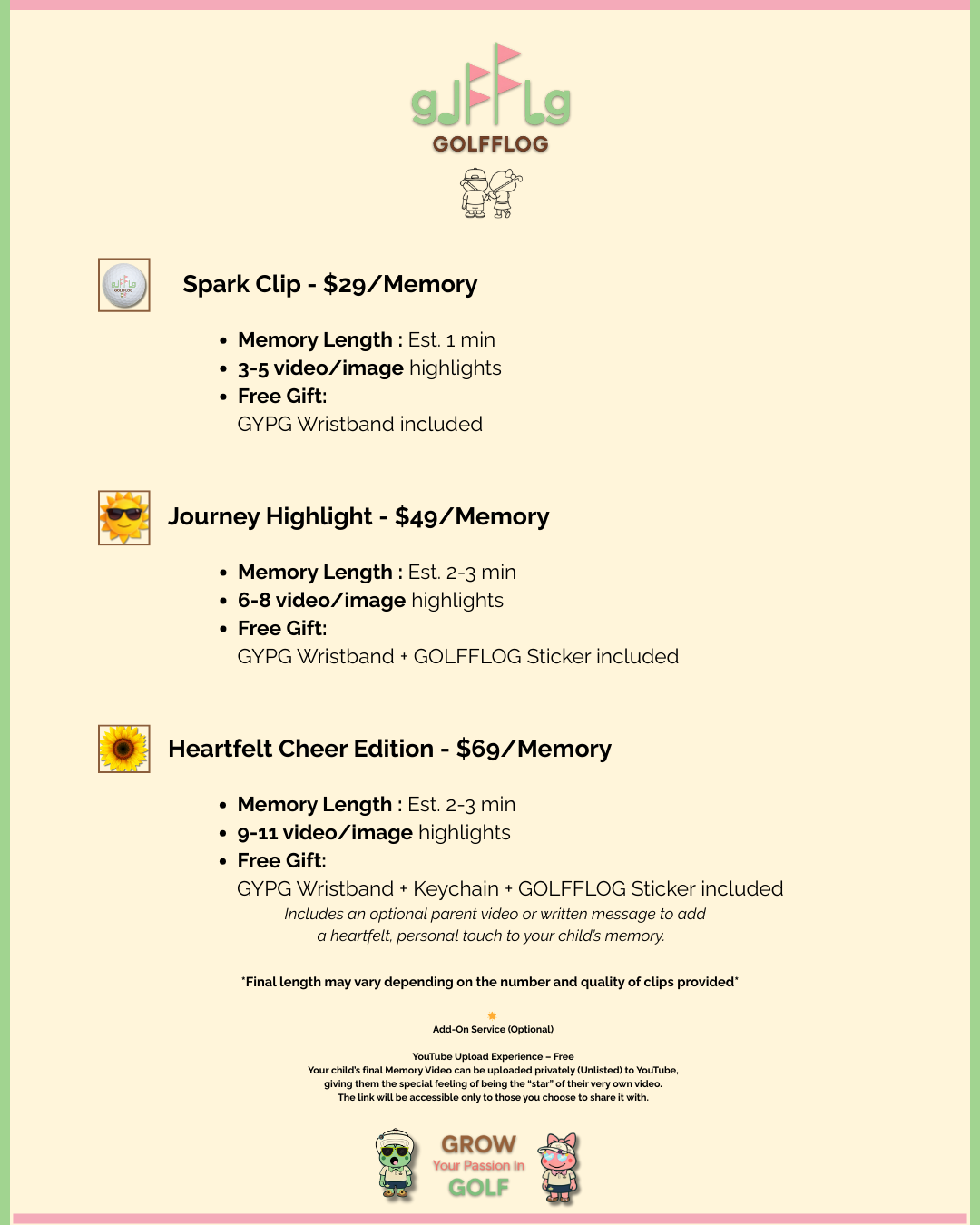 GOLFFLOG™ Junior Memory Video — Celebrate Your Child’s Golf Journey