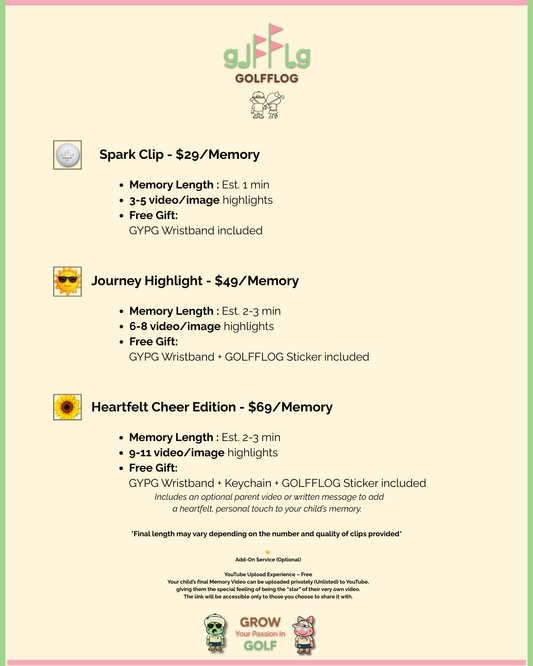 GOLFFLOG™ Junior Memory Video — Celebrate Your Child’s Golf Journey