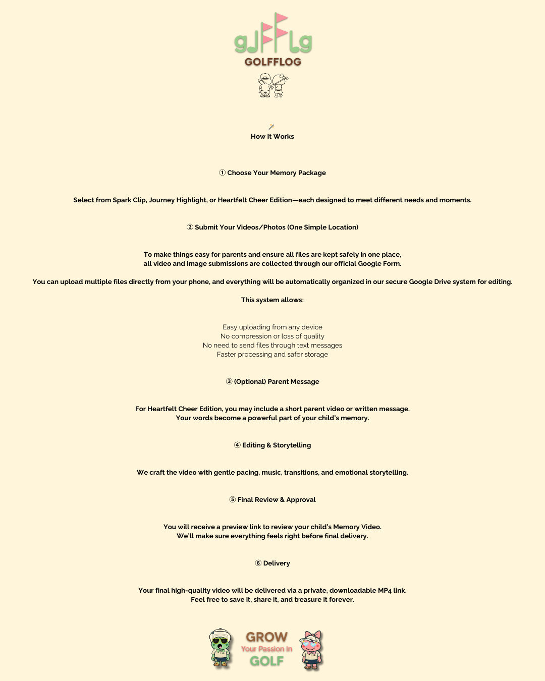 GOLFFLOG™ Junior Memory Video — Celebrate Your Child’s Golf Journey